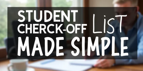 The image shows a simplified student check-off list for easy organization and planning.