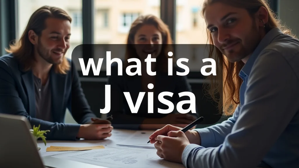 The image shows a diverse group of people interacting, illustrating the global exchange of the J Visa.